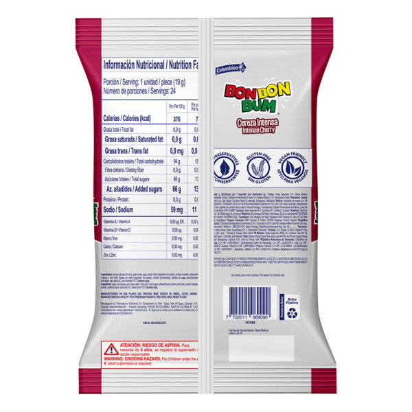 Bon Bon Bum Cereza Intensa 456 g 1 Bon Bon Bum Cereza Intensa 456 g