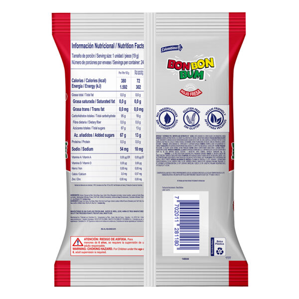 Bon Bon Bum Fresa 456 g