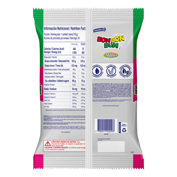 Bon Bon Bum Fresa Intensa 456 g 2 Bon Bon Bum Fresa Intensa 456 g