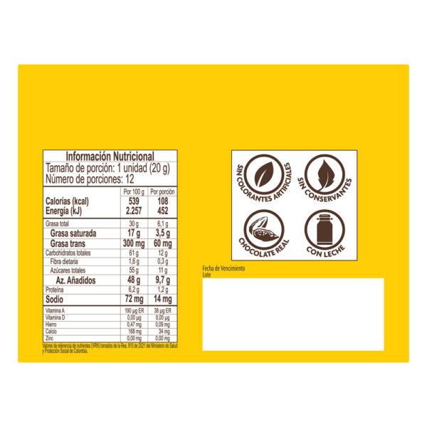 Chocolatina Nucita 12 Und 20 g