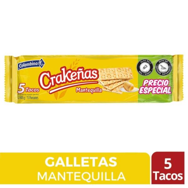 Crakeñas Mantequilla 5 tacos 405 gr