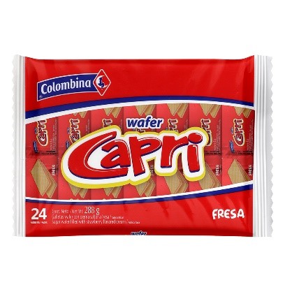 Wafer Capri Fresa 288g 1 Galletas Capri Fresa 288 gr