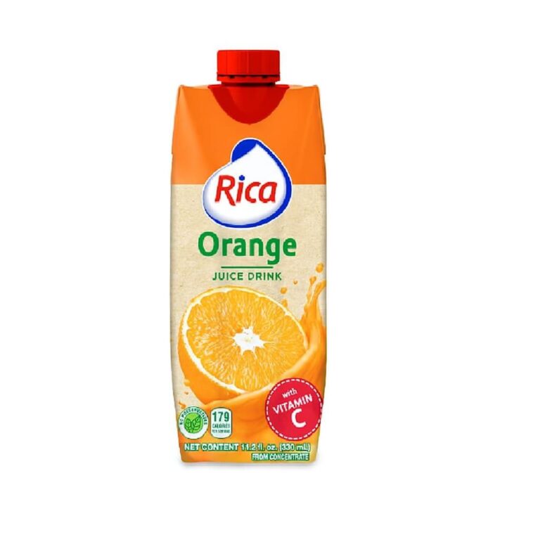 Rica Orange Juice 330ml, 18 unidades